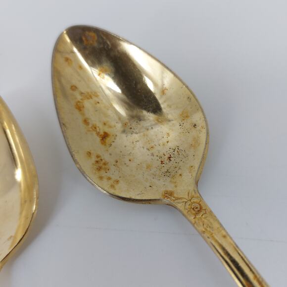 Rogers Stainless Korea Gold Tone Flatware Teaspoons Flatware 15 Pcs - Picture 2 of 10